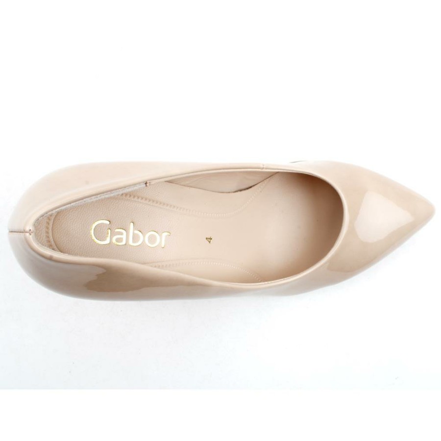 Women Gabor | Gab380 Court Shoe - Sand Patent
