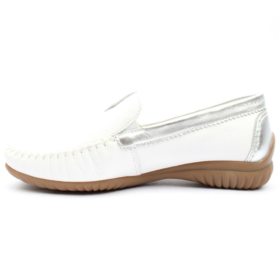 Women Gabor | 26090 Flat Shoe - White Silver