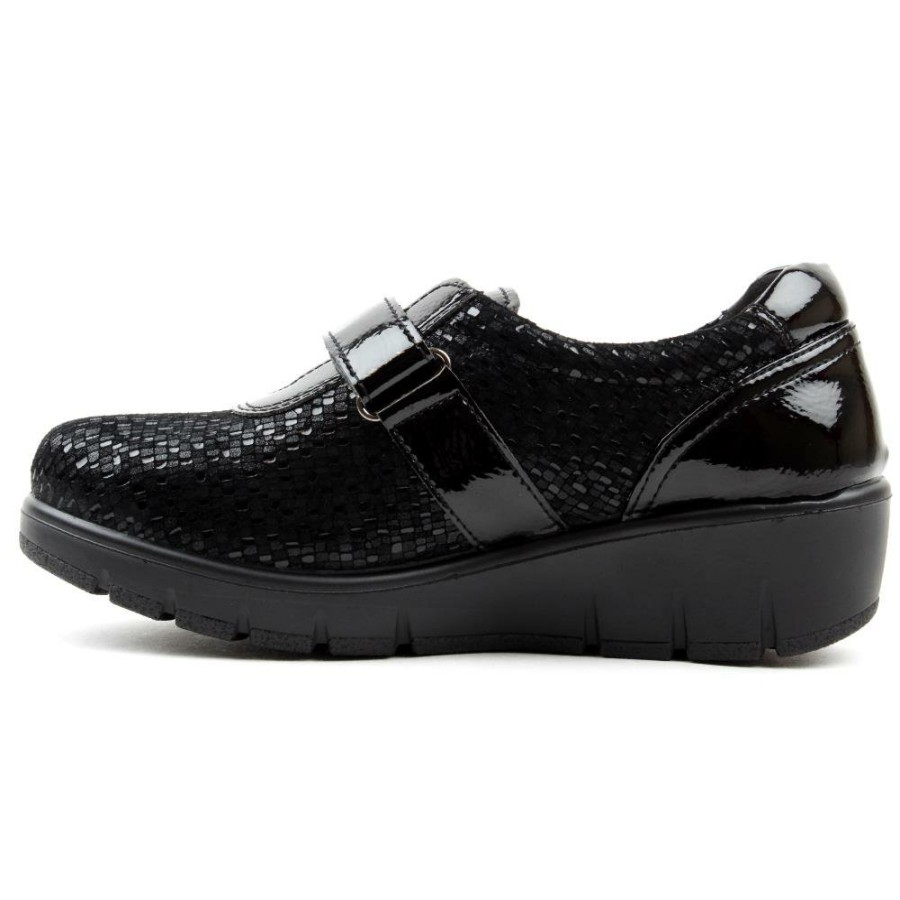 Women G Comfort | Gcomfort 799 3 Velcro Shoe - Black