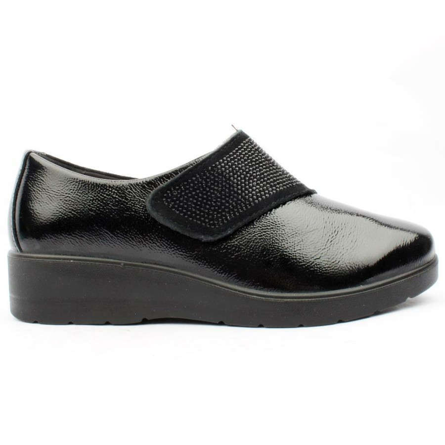 Women IMAC | 45556 Wedge Shoe - Black Patent
