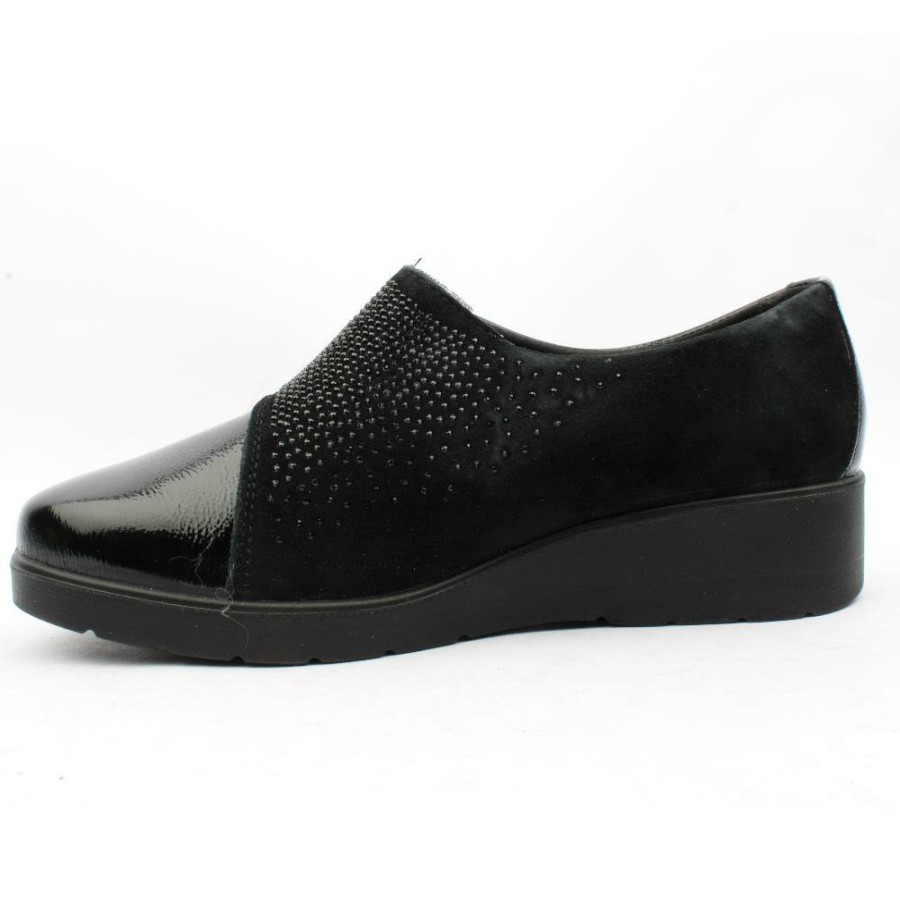 Women IMAC | 45556 Wedge Shoe - Black Patent