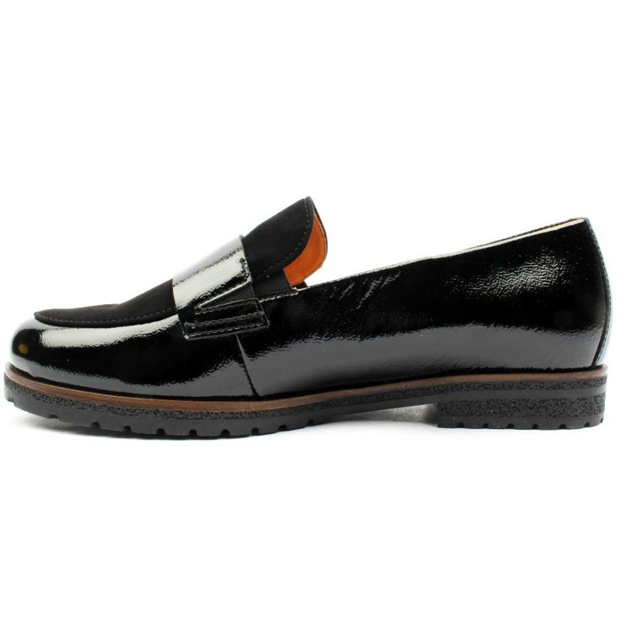 Women Gabor | 32042 Loafer Shoe - Black Patent
