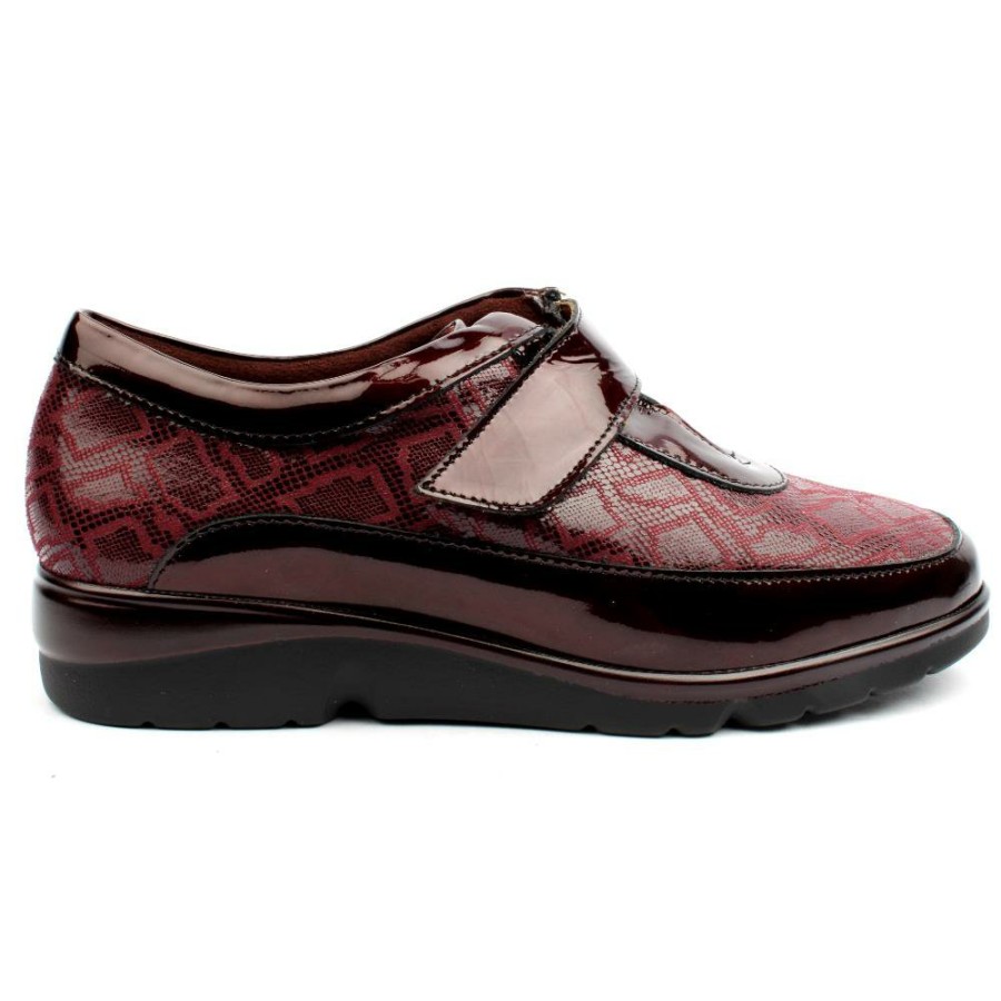 Women Pitillos | 5303 Wedge Velcro Shoe - Burgundy