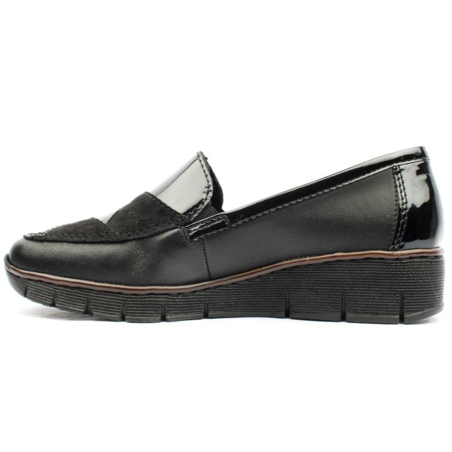 Women Rieker | 53785 Wedge Shoe - Black