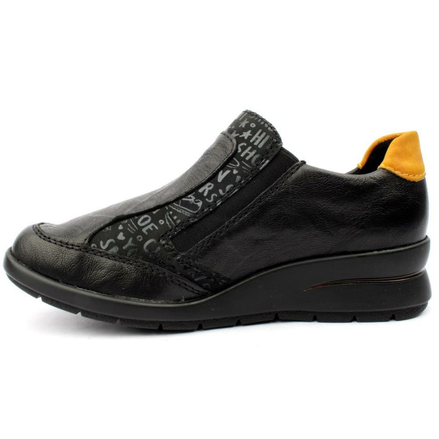 Women Rieker | L4850 Zip Shoe - Black