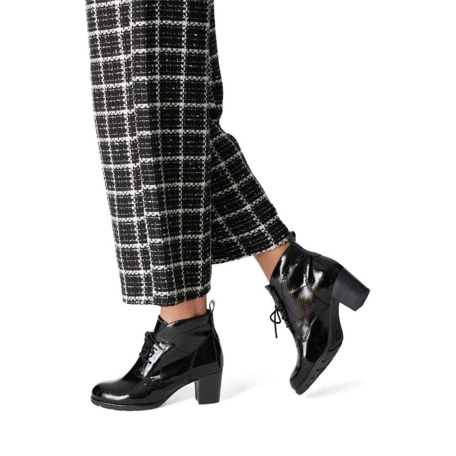 Women Marco Tozzi | 25109 Laced Boot - Black Patent