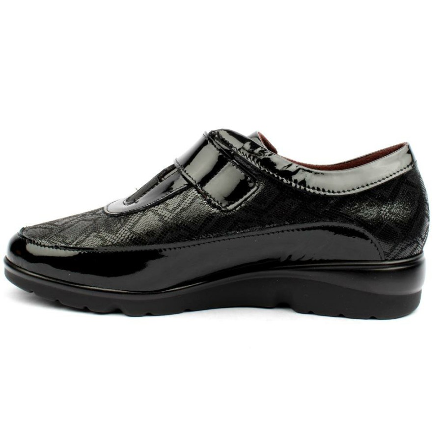 Women Pitillos | 5303 Wedge Velcro Shoe - Black