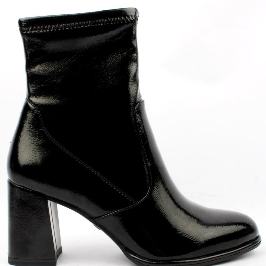 Women Tamaris | 25357 Ankle Boot - Black Patent