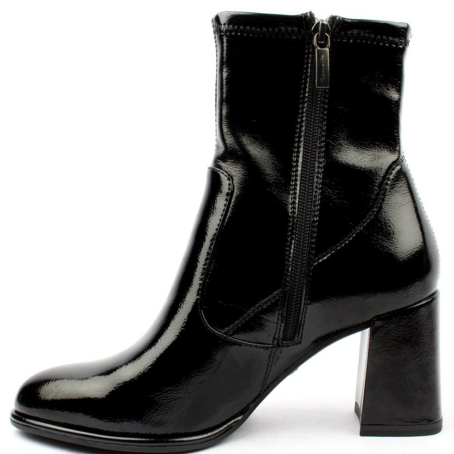 Women Tamaris | 25357 Ankle Boot - Black Patent