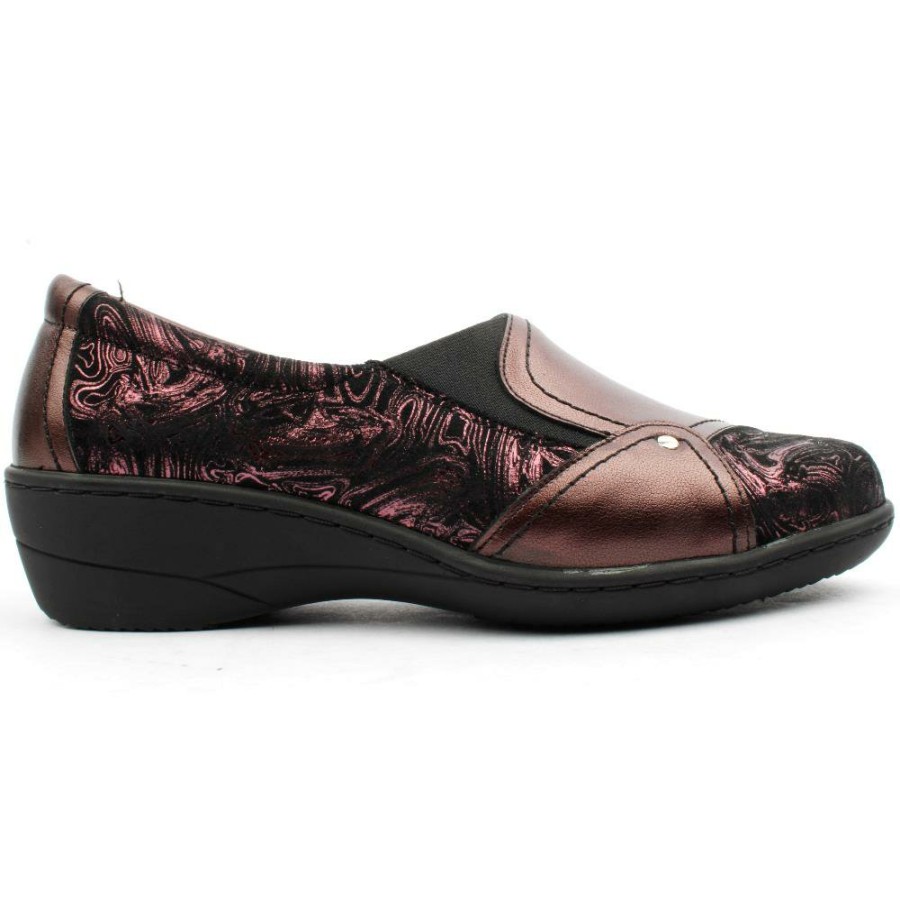 Women Softmode | Emily Slip On Shoe - Wine Patt