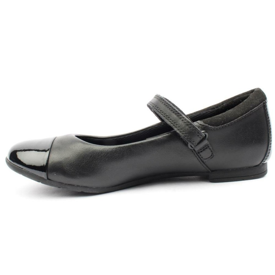 Kids Clarks | Scala Gem Strap Shoe - Black G