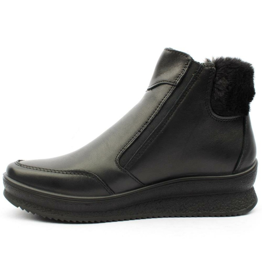 Women IMAC | 45679 Zip Fur Boot - Black