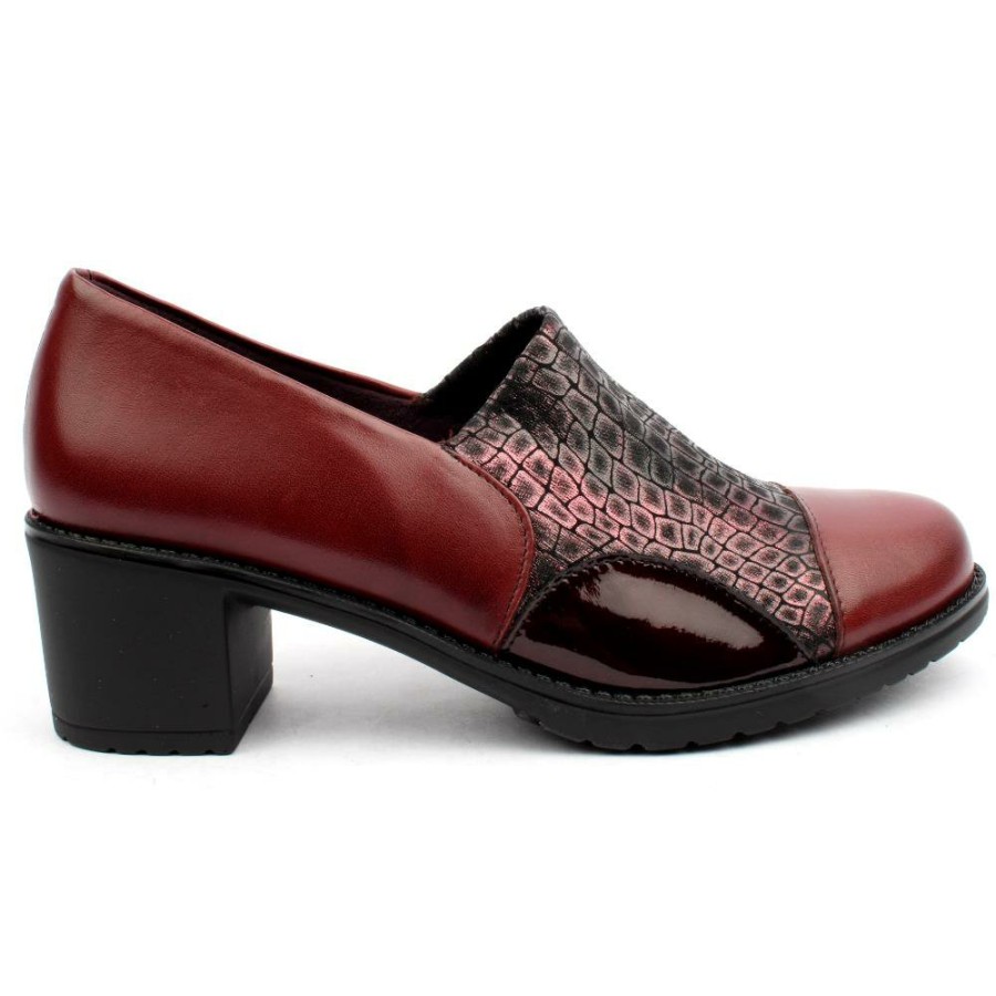 Women Pitillos | 5330 Heeled High Front Shoe - Burgundy