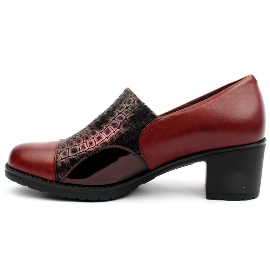 Women Pitillos | 5330 Heeled High Front Shoe - Burgundy