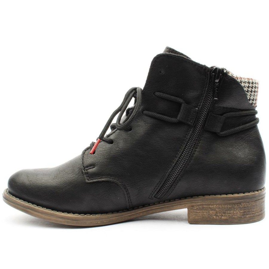 Women Rieker | 77431 Laced Ankle Boot - Black