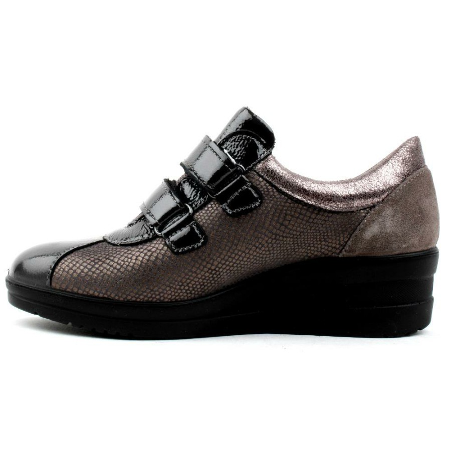 Women IMAC | 255720 Velcro Wedge Shoe - Grey
