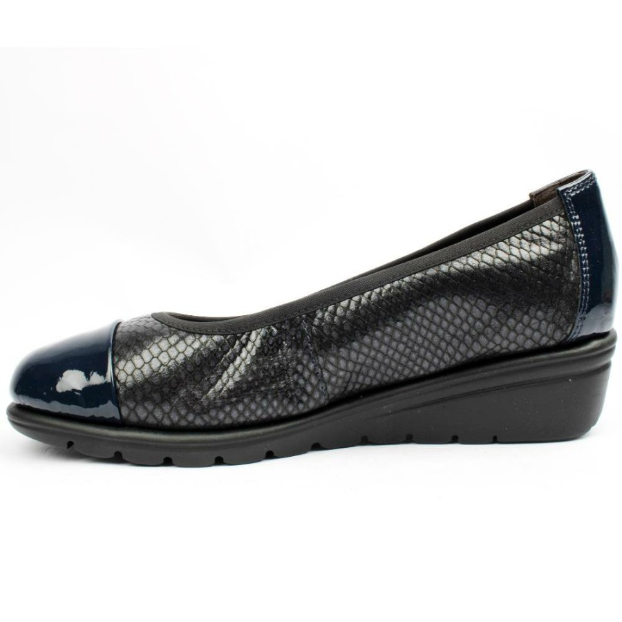 Women Caprice | 22100 Wedge Pomp - Navy