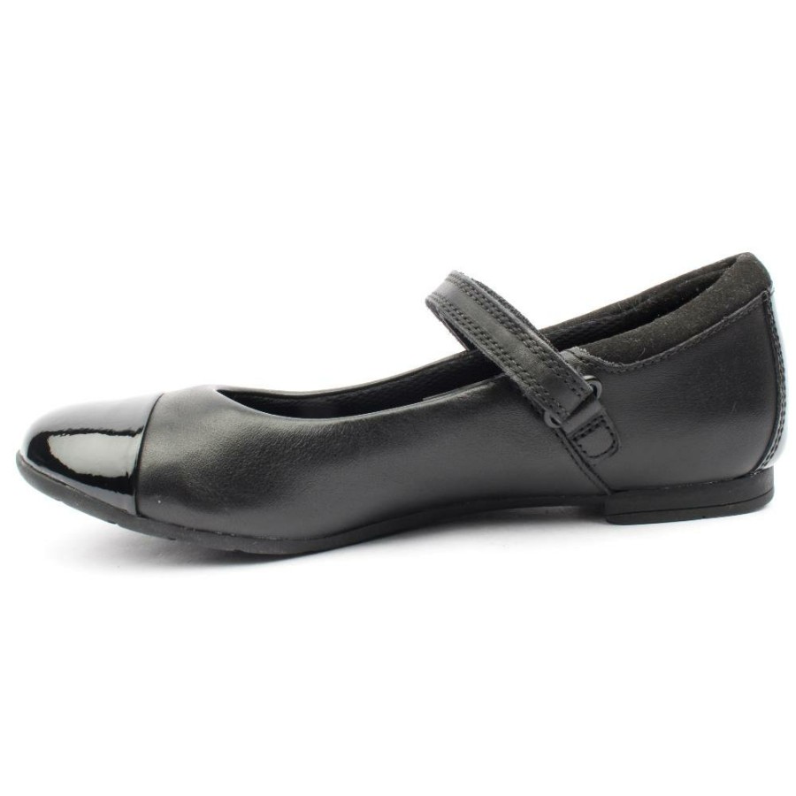 Kids Clarks | Scala Gem Strap Shoe - Black F