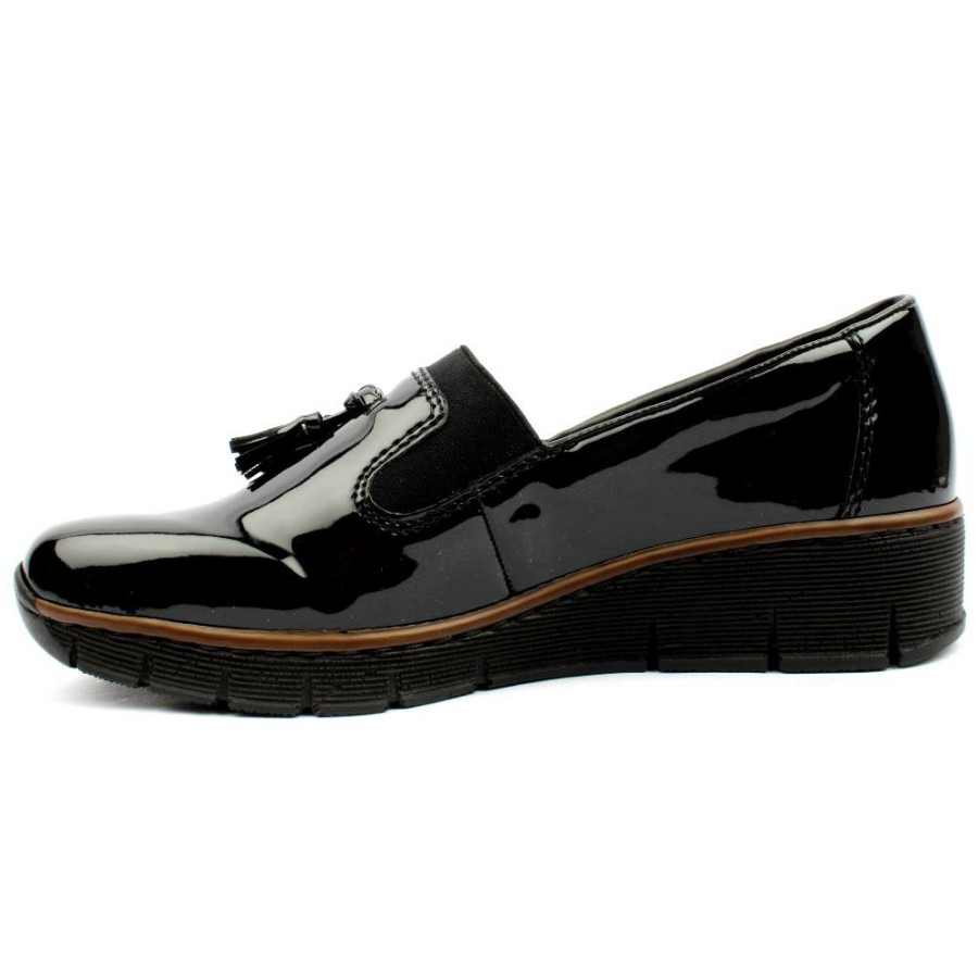 Women Rieker | 53751 Toggle Shoe - Black Patent