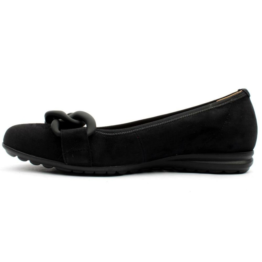 Women Gabor | 32625 Pomp Shoe - Black Suede