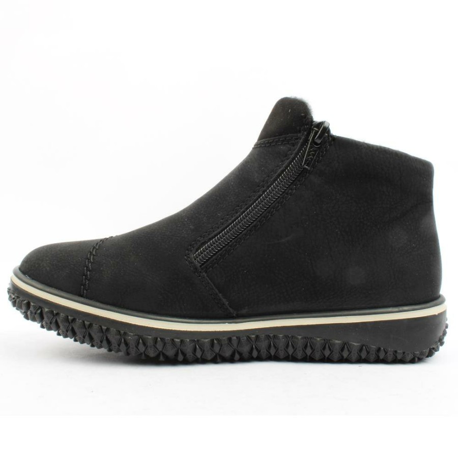 Women Rieker | Z4265 Zip Boot - Black