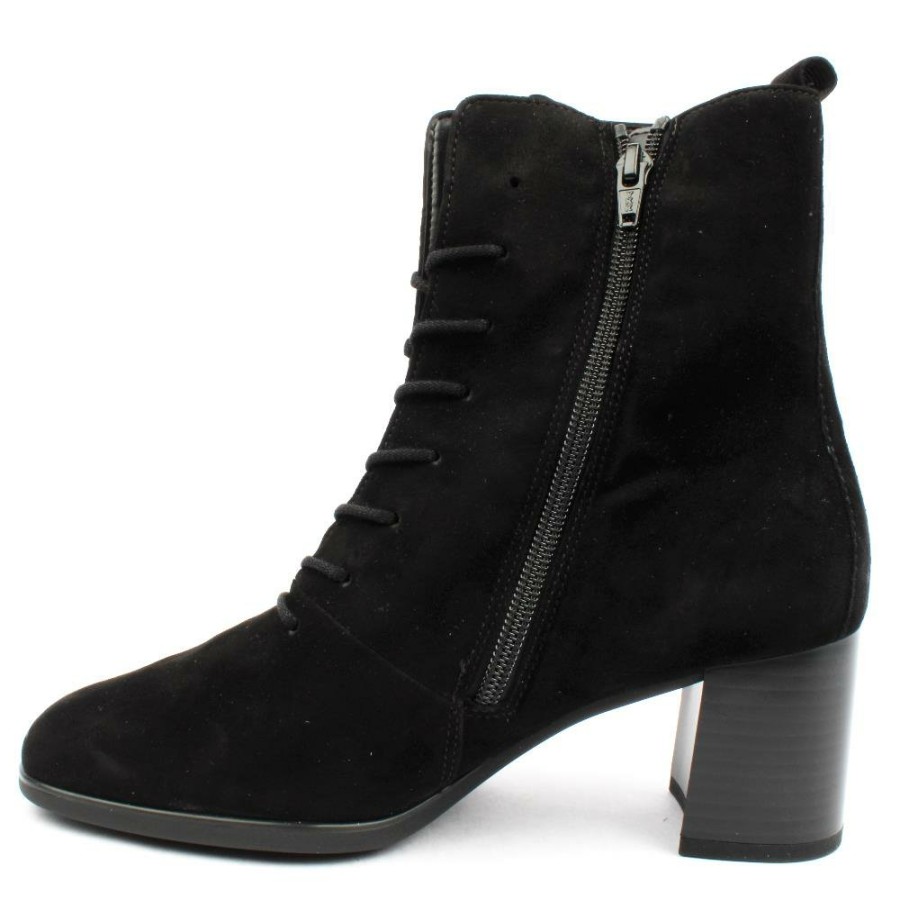 Women Gabor | 35534 Ankle Boot - Black Suede