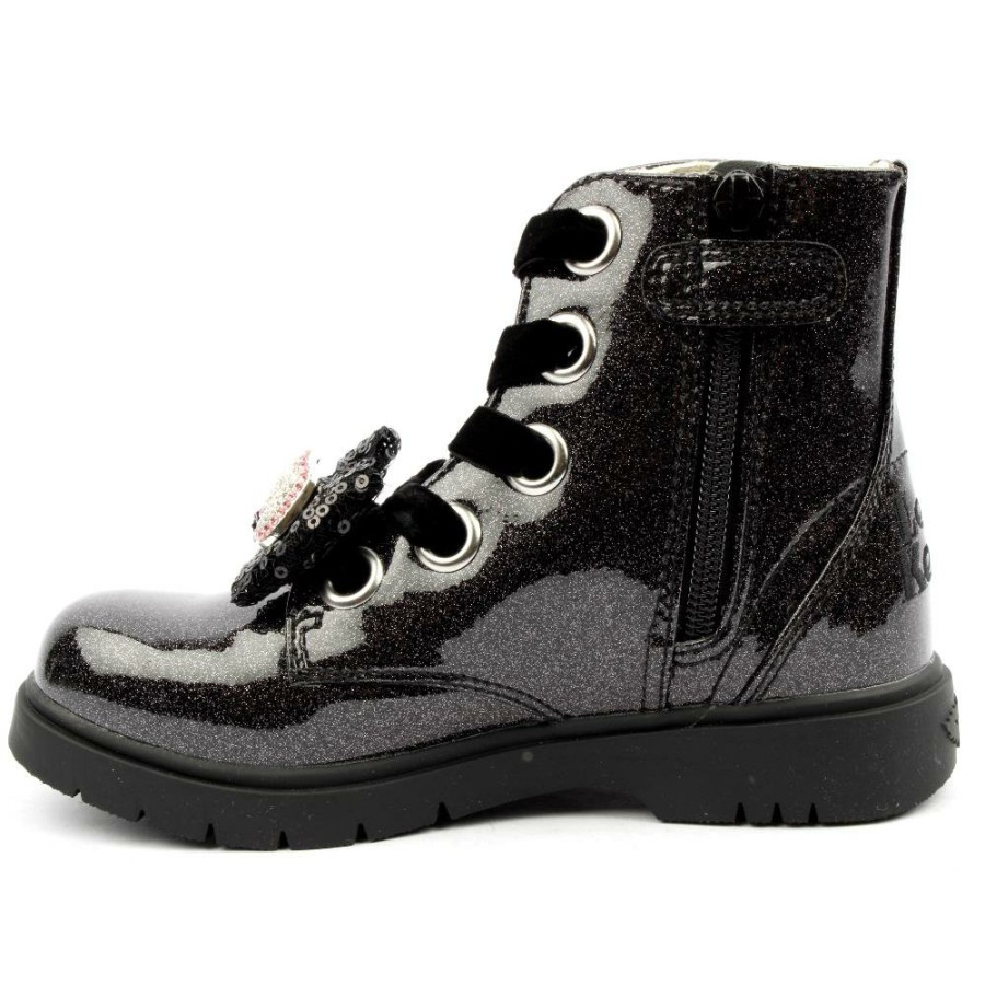 Kids Lelli Kelly | Lk3736 Laced Boot - Black Glitter