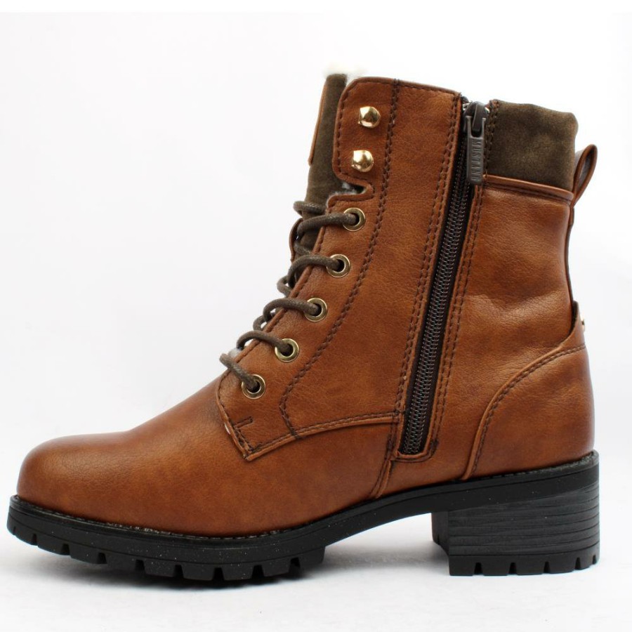 Women Mustang | 1435603 Laced Boot - Tan